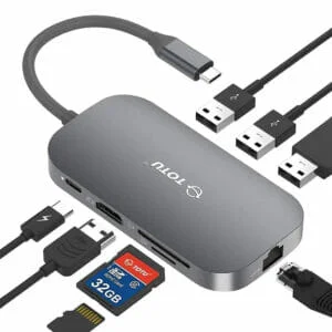 Totu Hub adaptador USB-C multipuerto 8 en 1 | Gris