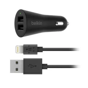 Adaptador de Carro Dual USB + Cable USB a Lightning