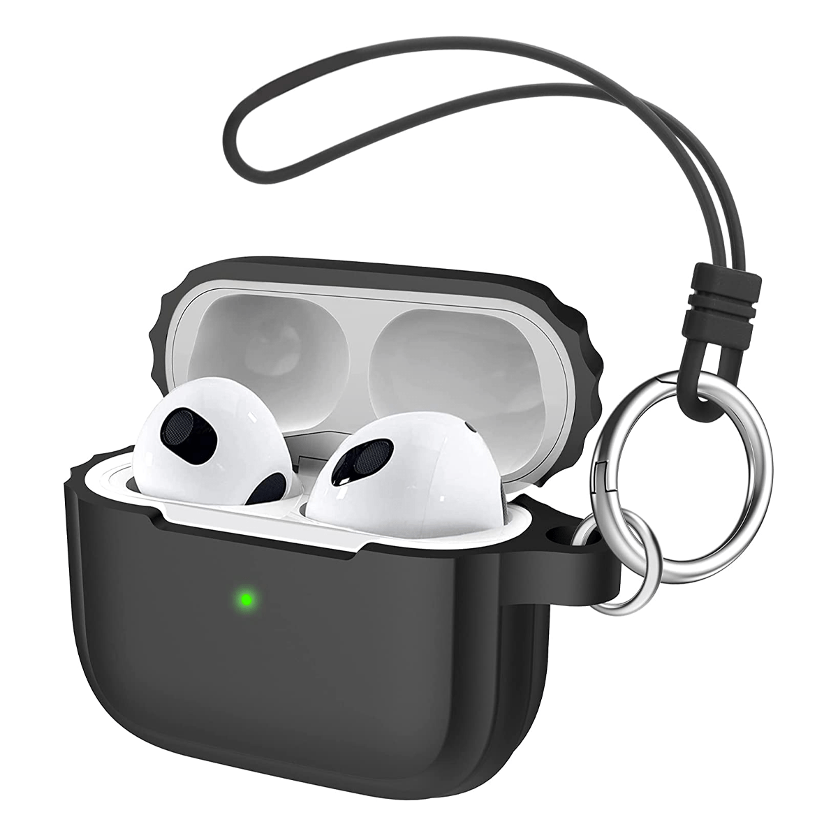 USTIYA Funda for Apple AirPods 3 generacion Case Silicona Protectora  Completa con Llavero Mosquetón Accesorios de Auriculares (Negro) :  : Electrónicos