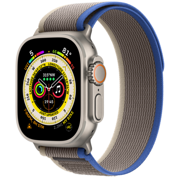Apple Watch Ultra 49mm GPS + Cellular | Titanio/ Correa Trail Loop Azul/gris Talla S/M