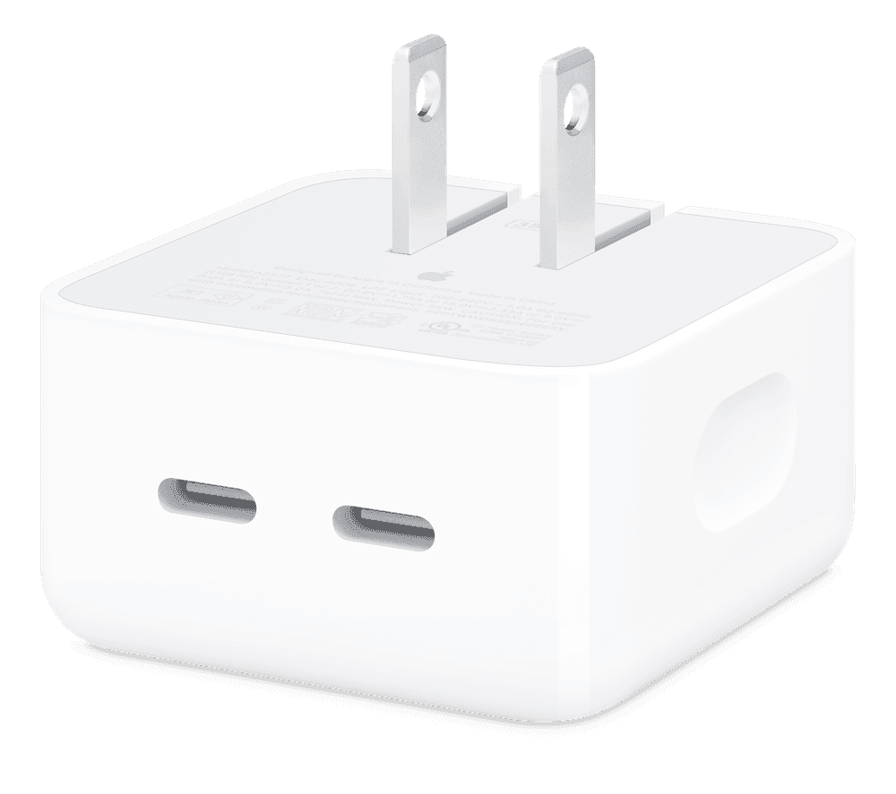 Adaptador de corriente Apple compacto de 35 W con dos puertos USB-C
